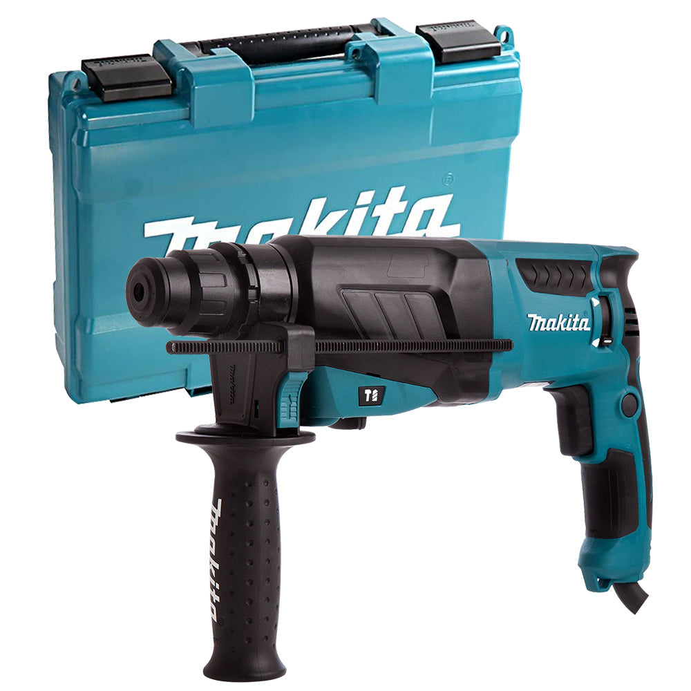 Makita HR2630/2 3 Mode Hammer Drill 240V With 4 Piece Chisel Set + Keyless Chuck