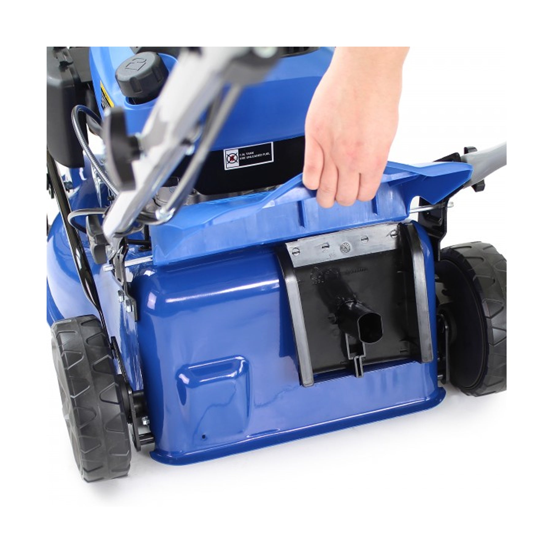 Hyundai HYM430SP 43cm Self-Propelled Petrol Lawnmower 139cc Engine, 25-75mm Cut & Rear Discharge