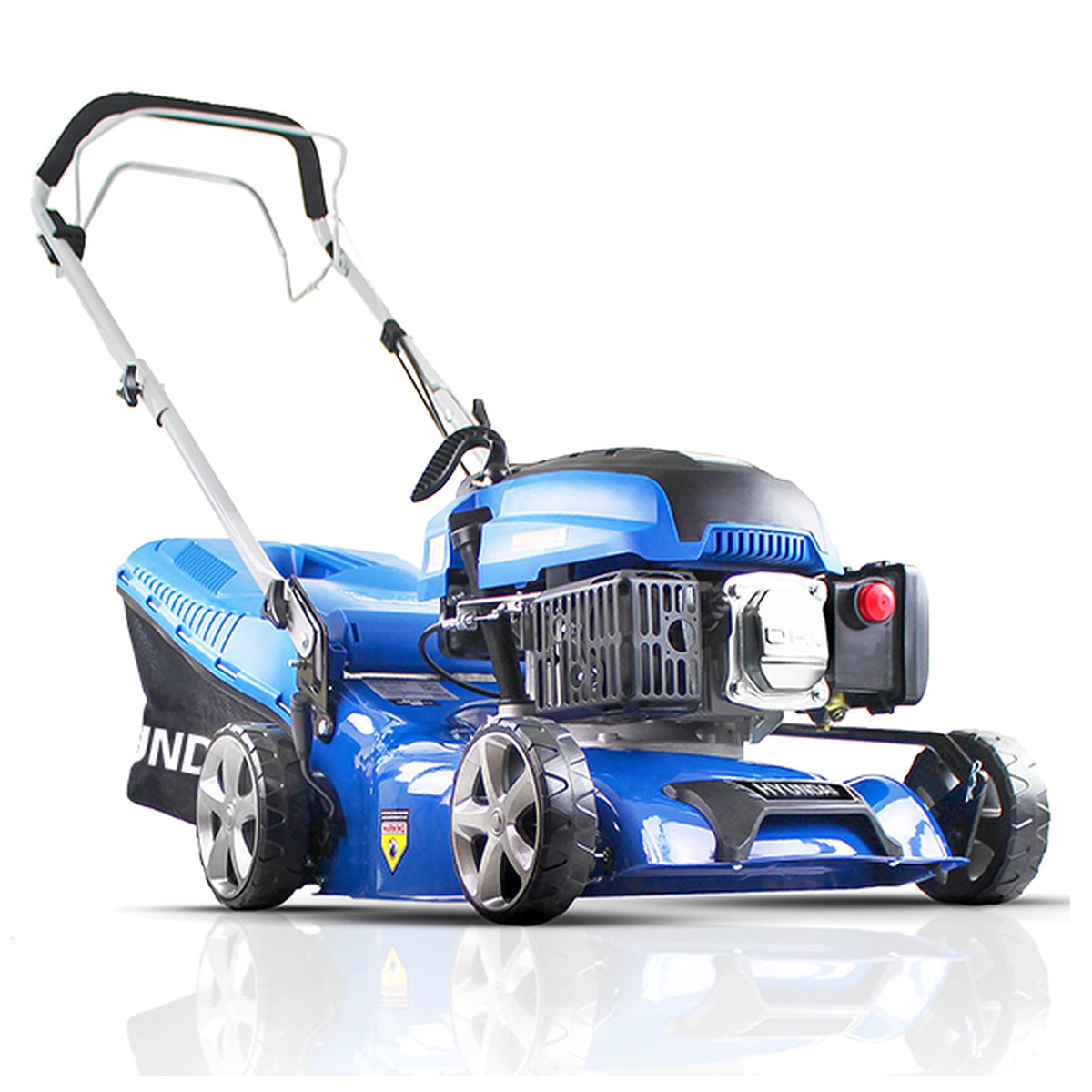Hyundai HYM430SP 43cm Self-Propelled Petrol Lawnmower 139cc Engine, 25-75mm Cut & Rear Discharge