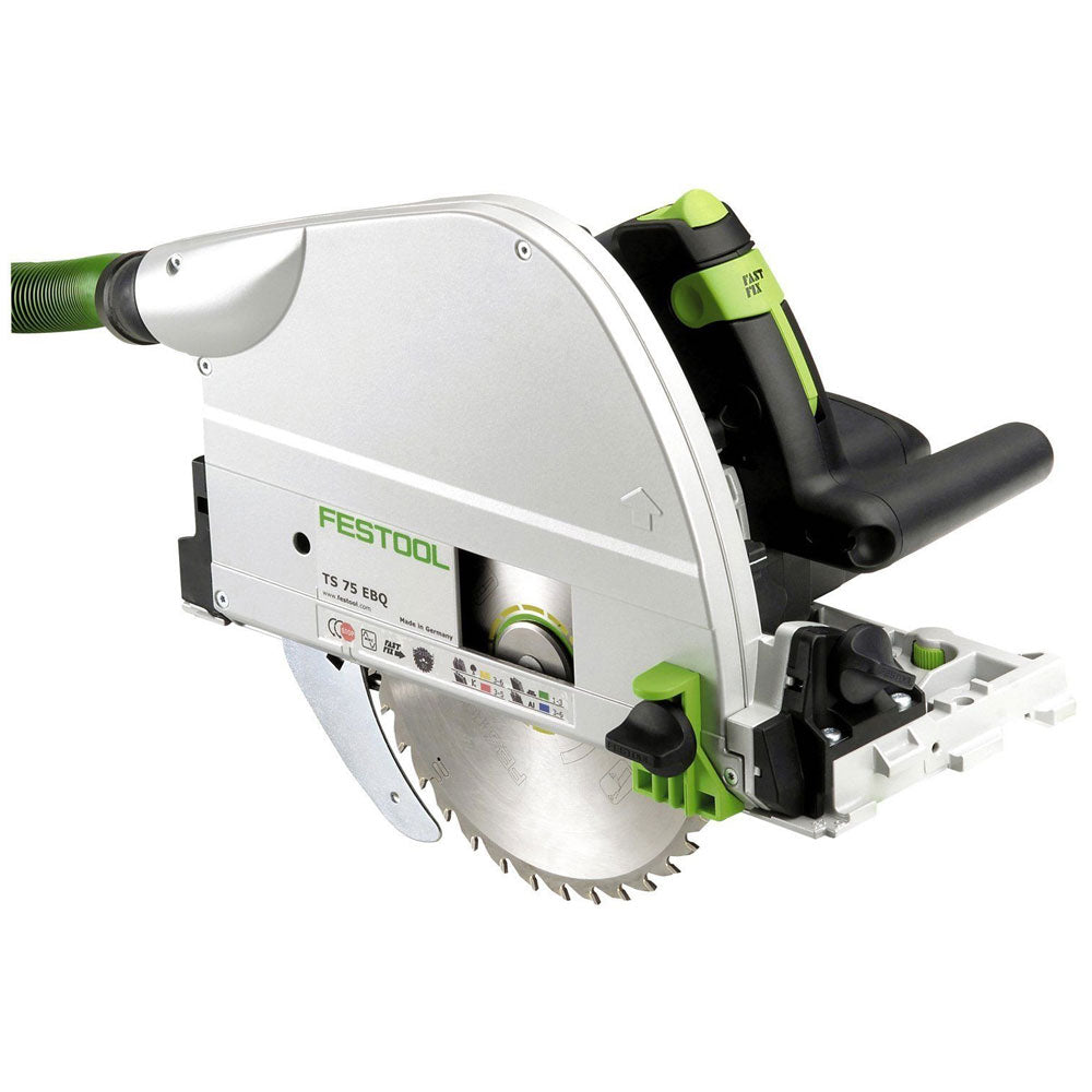 Festool TS 75 EBQ-Plus 230V GB Circular Plunge Cut Saw - 576114 With Mobile Dust Extractor 578315