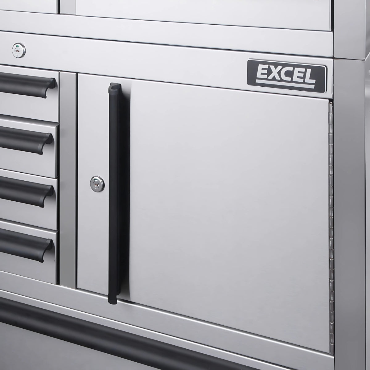 Excel 41inch 12 Drawer Stainless Steel Roller Tool Chest Cabinet & 2 Tall Cabinet