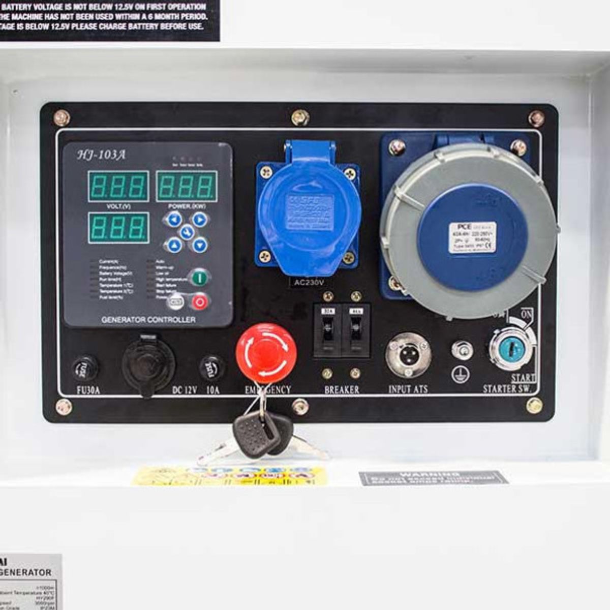 Hyundai DHY12500SE Diesel Generator, 230v Single Phase Output, Quiet Silenced Canopy 10kW/12.5kVA