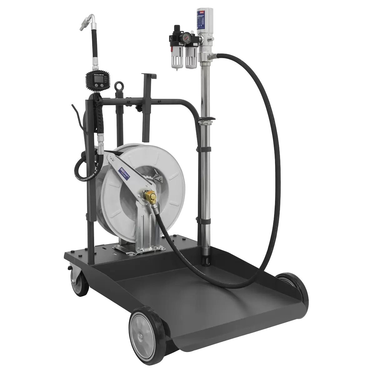 Sealey AK4562D Oil Dispensing System Air Operated with 10mtr Retractable Hose Reel