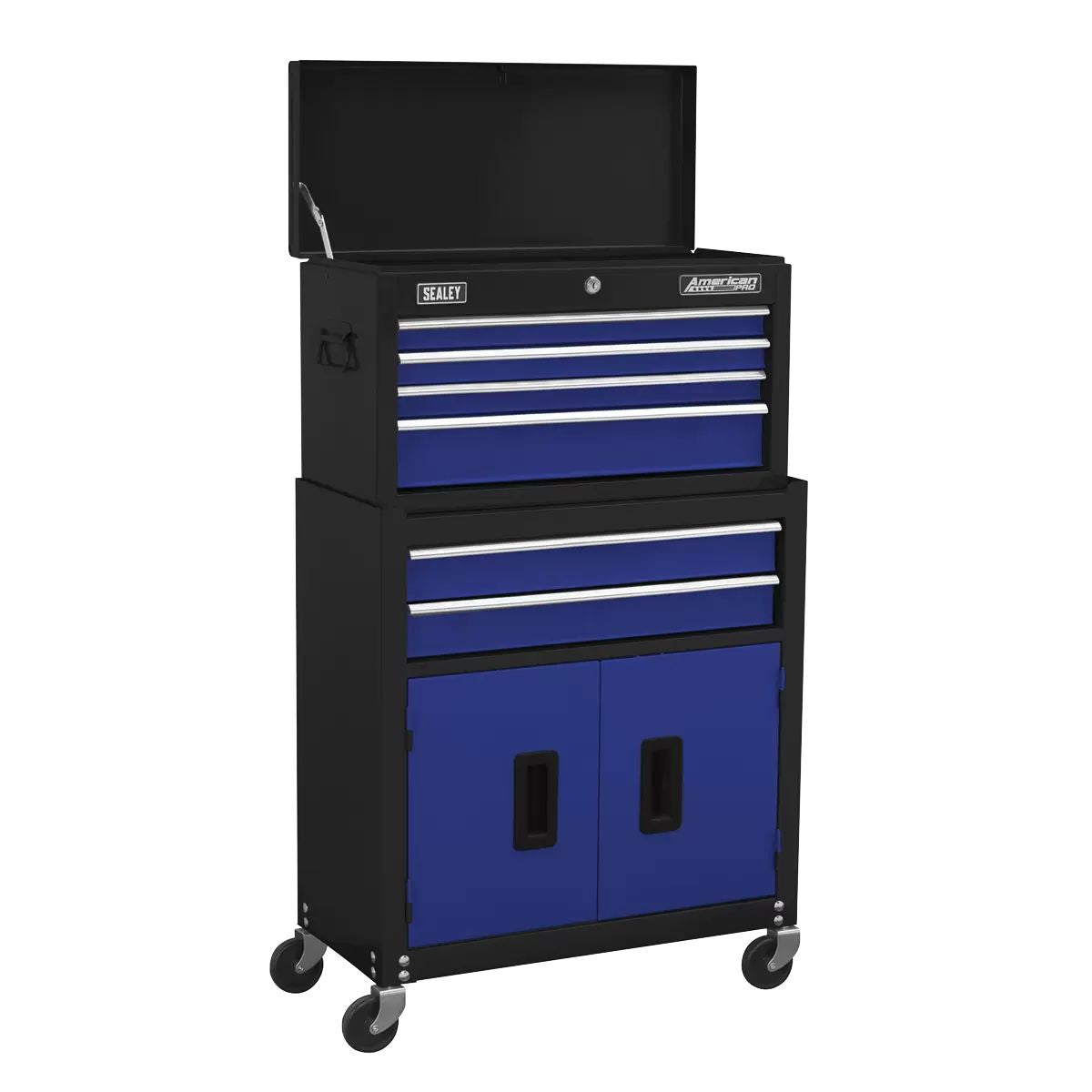 Sealey AP22BCOMBO 6 Drawer Topchest & Rollcab Combination with Ball-Bearing Slides & 170pc Tool Kit