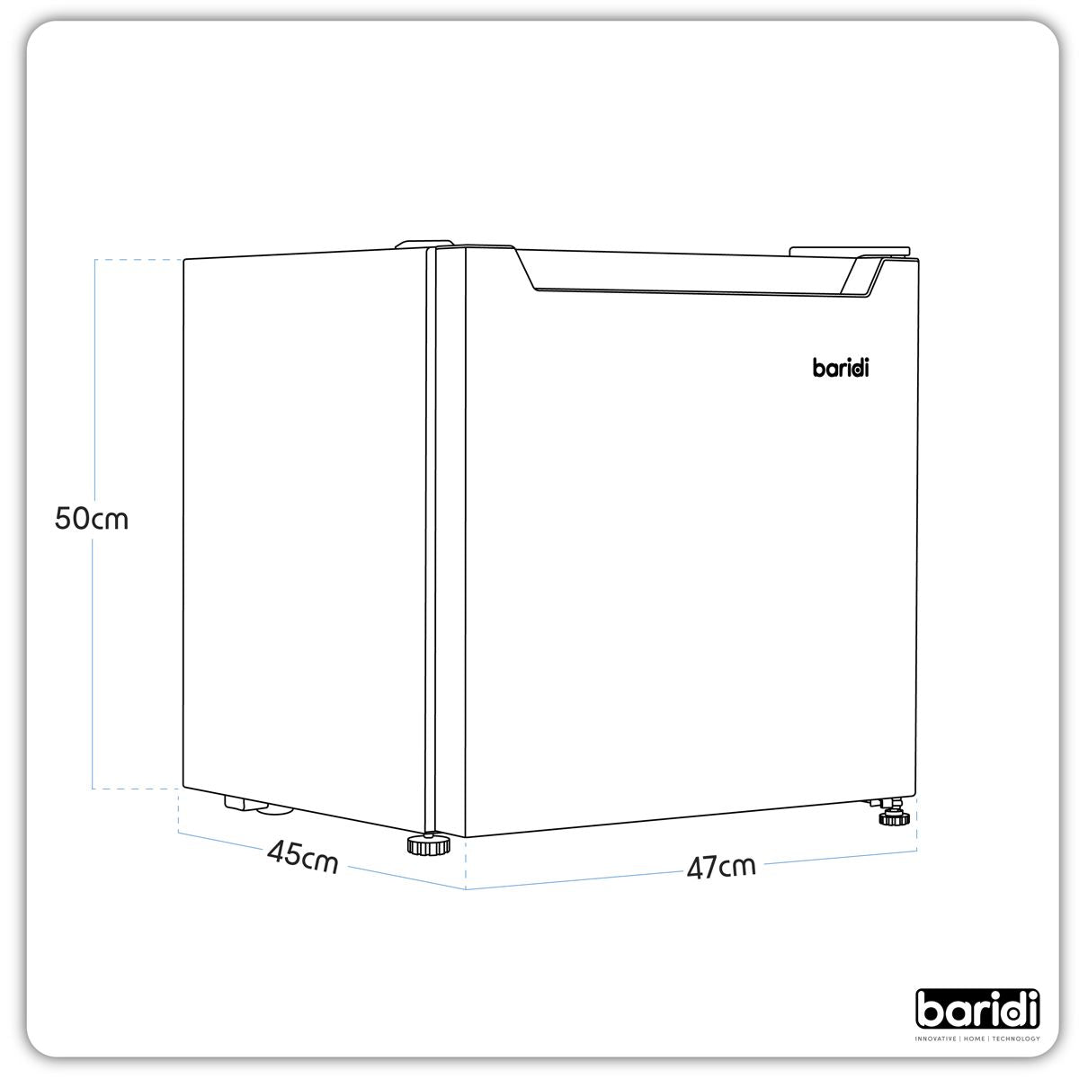 Sealey DH257 Baridi Tabletop Fridge with Ice Box 46L Capacity Black
