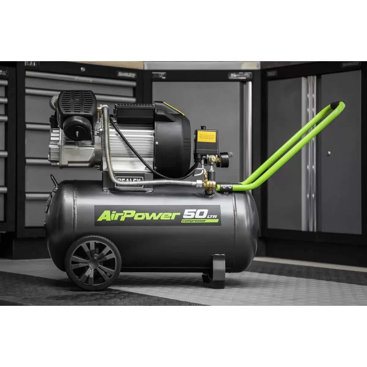 Sealey SAC5030VEKIT 50L V-Twin Direct Drive Air Compressor 3hp with Air Accessory Kit