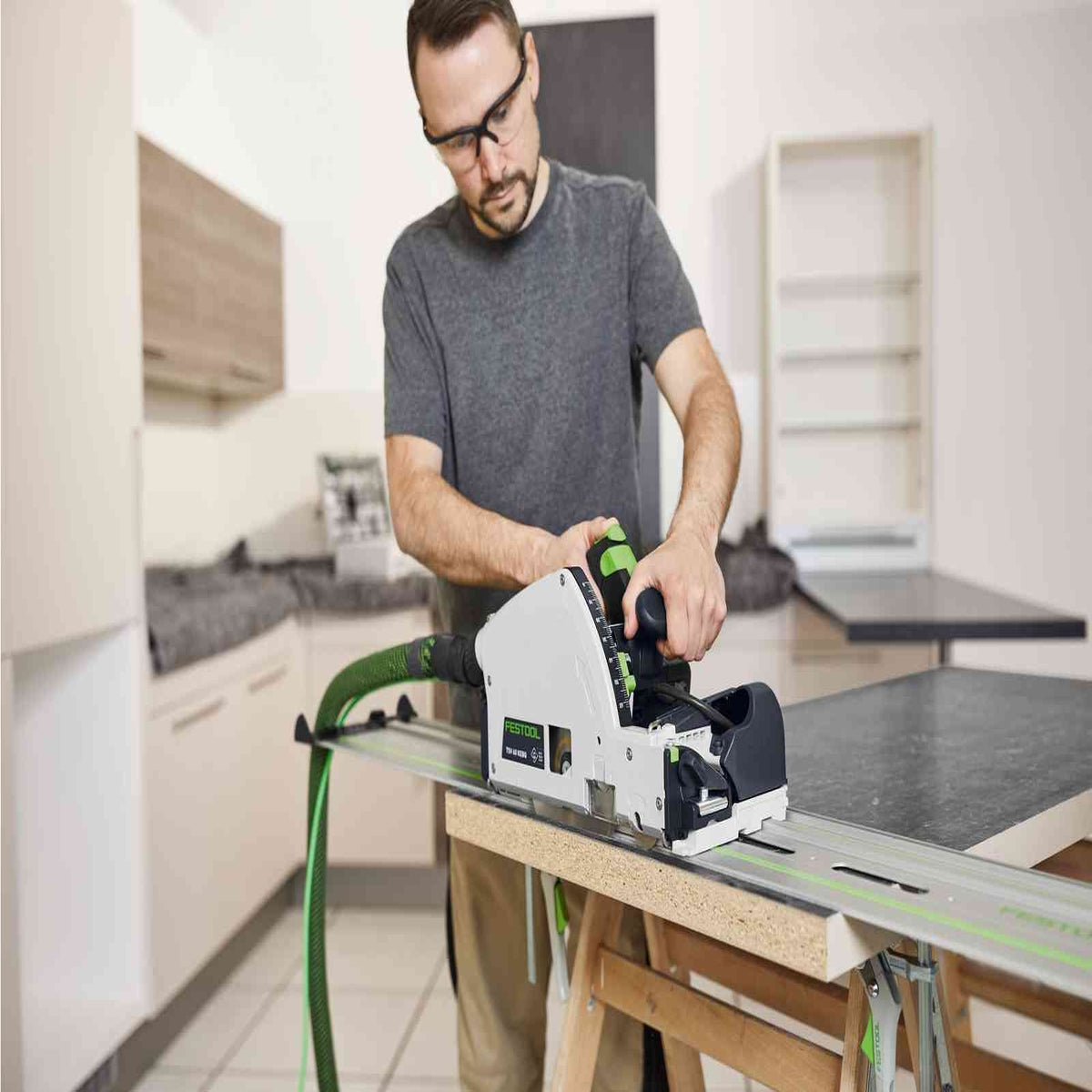 Festool TSV 60 KEB-Plus 110V GB 168mm Plunge-Cut Saw With Scoring Function In Systainer - 576734