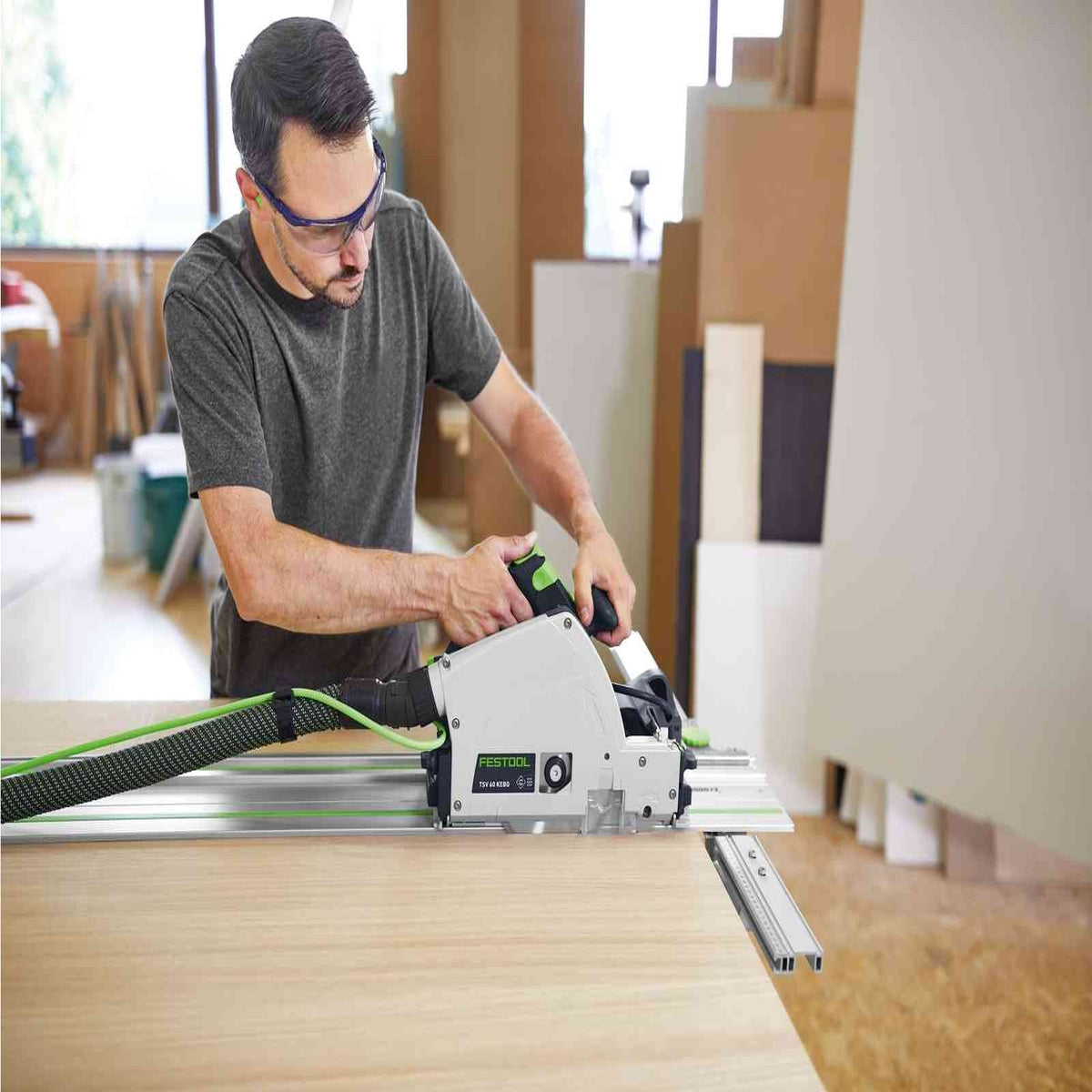Festool TSV 60 KEB-Plus 110V GB 168mm Plunge-Cut Saw With Scoring Function In Systainer - 576734