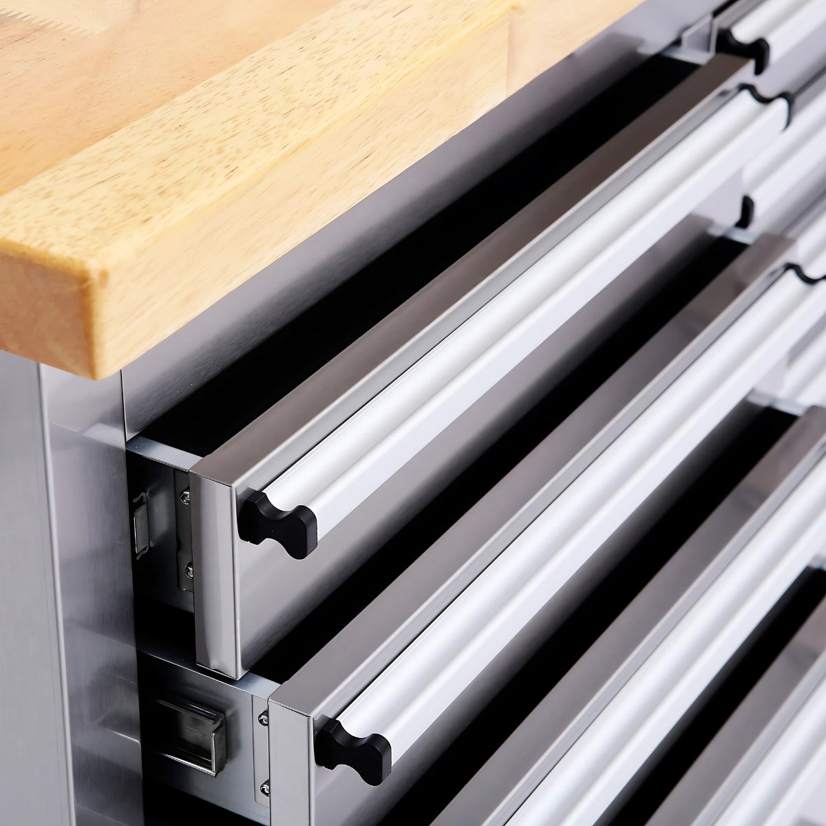 Excel 57inch 20 Drawer Stainless Steel Workbench Roller Tool Chest Cabinet & 2 Tall Cabinet