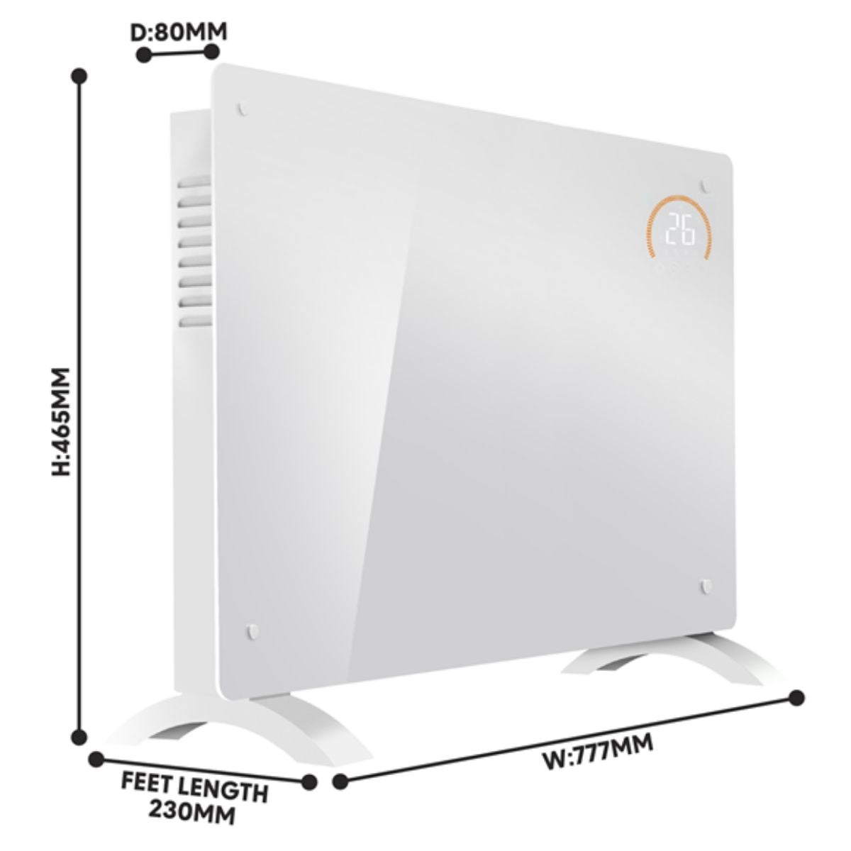 Sealey DH140 Baridi Electric Glass Panel Heater White 2000W