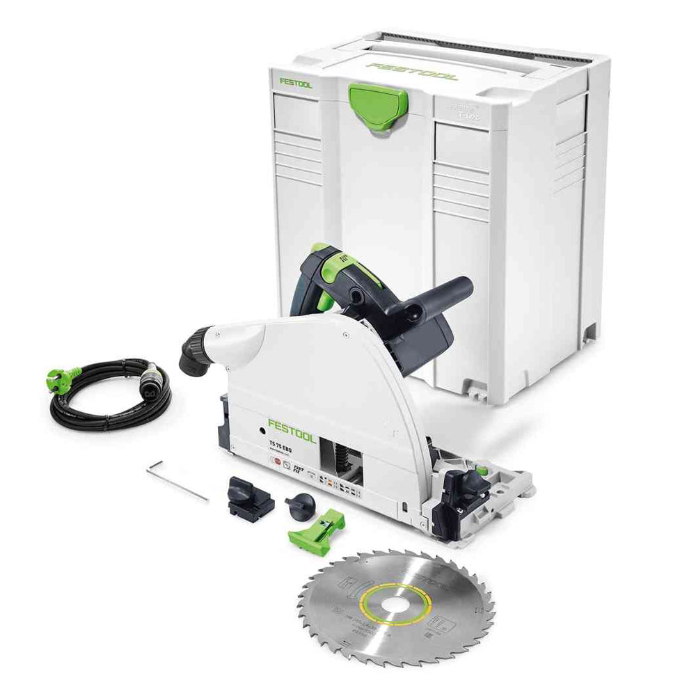 Festool TS 75 EBQ-Plus 230V GB Circular Plunge Cut Saw - 576114 With Mobile Dust Extractor 578315