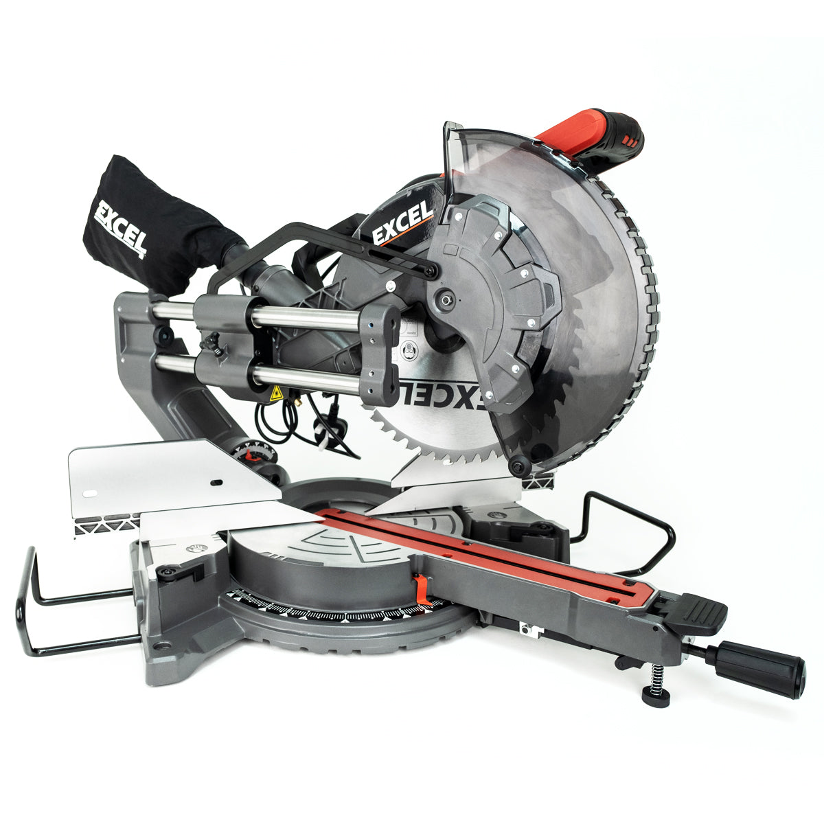 Excel Sliding Mitre Saw Double Bevel 305mm 240V/1800W & Laser with Universal Stand