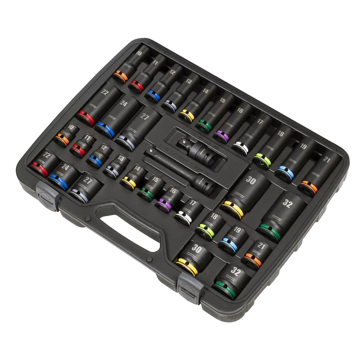 Sealey AK5636M Lock-On Standard & Deep Impact Socket Set 34pc 1/2