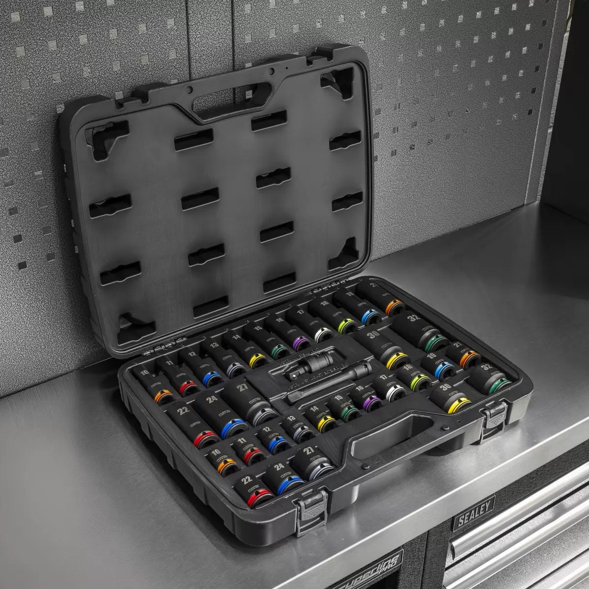 Sealey AK5636M Lock-On Standard & Deep Impact Socket Set 34pc 1/2